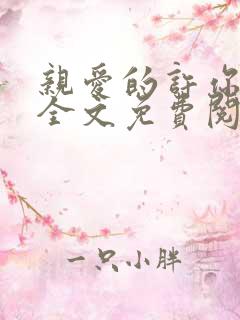 亲爱的许你来生全文免费阅读