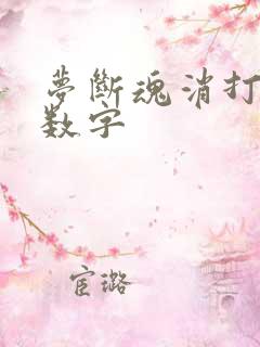 梦断魂消打三个数字