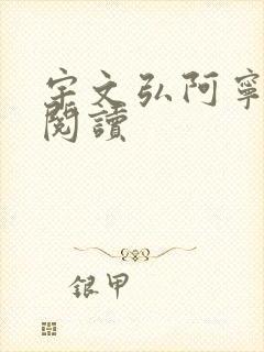 宇文弘阿宁全文阅读