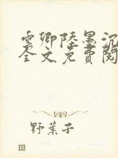 云卿陆墨沉小说全文免费阅读