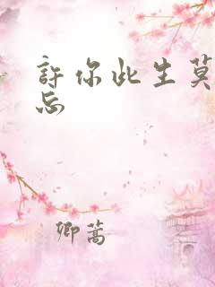 许你此生莫失莫忘