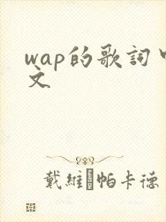 wap的歌词中文
