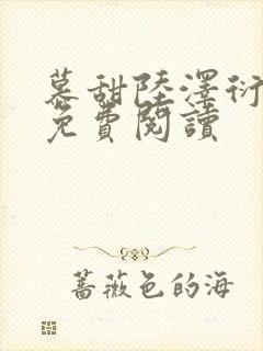 慕甜陆泽衍小说免费阅读