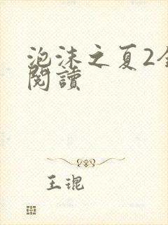 泡沫之夏2全文阅读