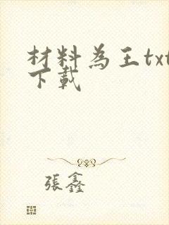 材料为王txt下载
