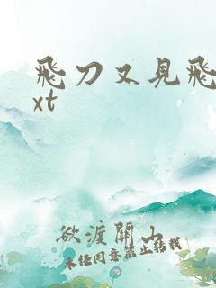 飞刀又见飞刀txt
