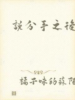 说分手之后