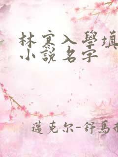 林寒入学填未婚小说名字