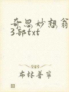 奇思妙想翁乱13部txt