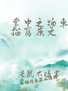 掌中之物车里震描写原文