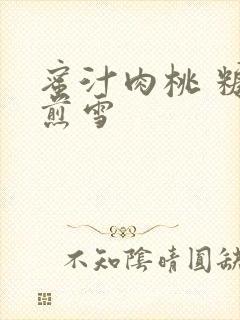 蜜汁肉桃 糖梨煎雪