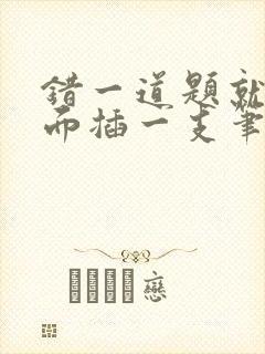 错一道题就往下面插一支笔怎么办