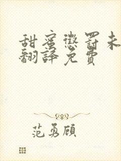 甜蜜惩罚未增删翻译免费