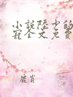 小说陆少的心尖宠全文免费阅读