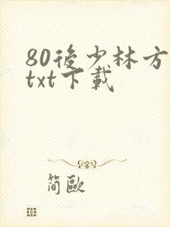80后少林方丈txt下载