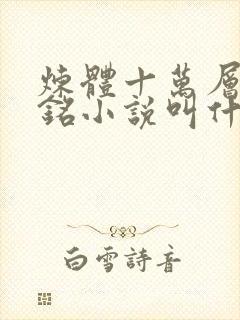 炼体十万层轩辕铭小说叫什么