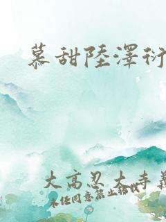 慕甜陆泽衍小说