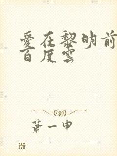 爱在黎明前降落百度云