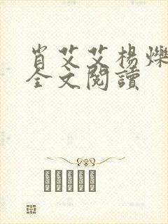 肖艾艾杨烁小说全文阅读