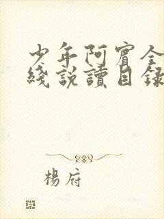 少年阿宾全文在线说读目录