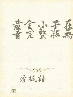 黄金小子在线观看完整版无删减高清