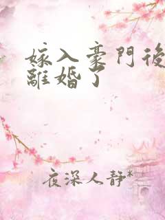 嫁入豪门后我又离婚了