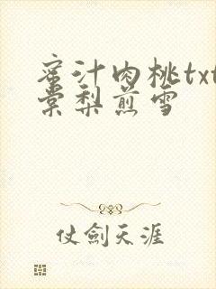 蜜汁肉桃txt棠梨煎雪