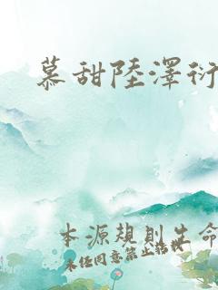 慕甜陆泽衍小说