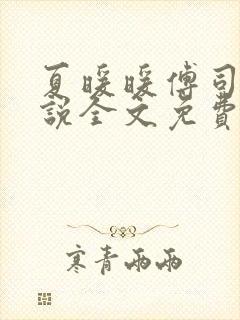 夏暖暖傅司寒小说全文免费阅读