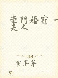 豪门婚宠 一品夫人