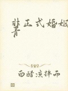 非正式婚姻雾里青