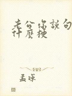 老公你说句话啊什么梗