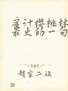 蜜汁樱桃林妙妙最火的一句