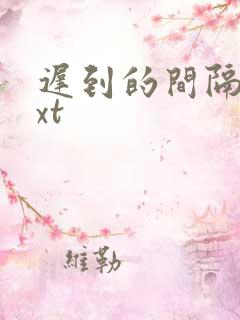 迟到的间隔年txt