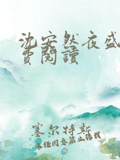 沈安然夜盛霆免费阅读