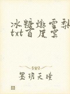 冰糖炖雪梨小说txt百度云
