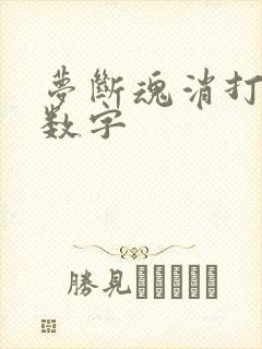 梦断魂消打三个数字