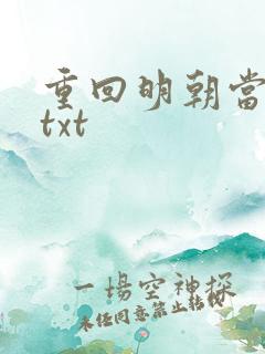 重回明朝当皇帝txt
