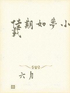 佳期如梦小说下载