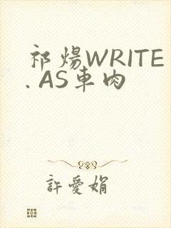 祁炀WRITE. AS车肉