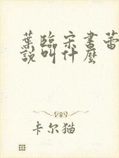 叶临宋书蕾的小说叫什么