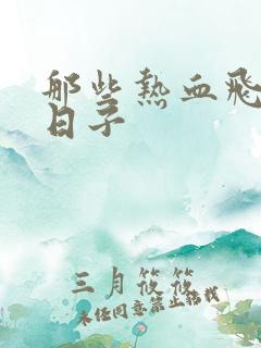 那些热血飞扬的日子