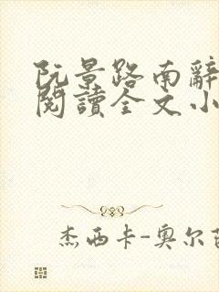 阮景路南辞免费阅读全文小说