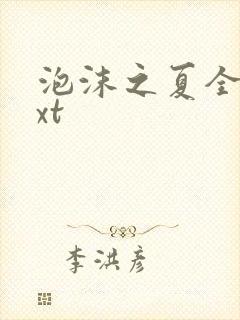 泡沫之夏全集txt