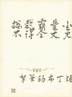 总裁霸爱小妻惹不得全文免费阅读