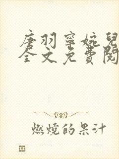 唐羽宁婉儿小说全文免费阅读