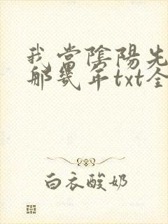 我当阴阳先生的那几年txt全集下载