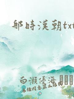 那时汉朝txt