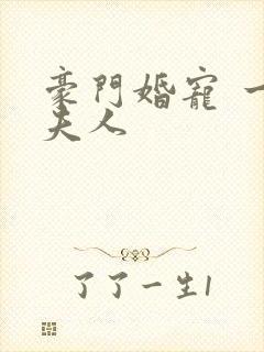 豪门婚宠 一品夫人