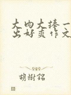 大肉大捧一进一出好爽作文